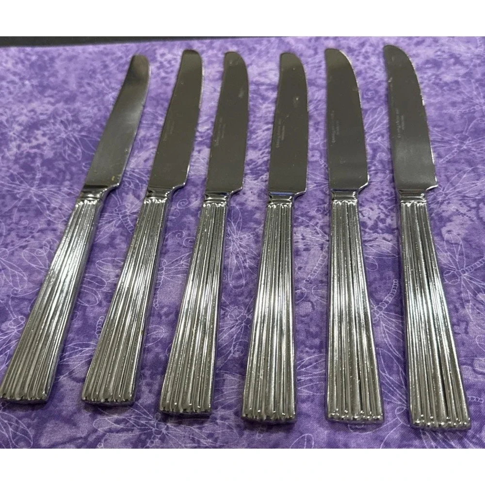 Reed‎ & Barton Berkeley 18/10 Stainless  Flatware French Solid Knife Set Of 6
